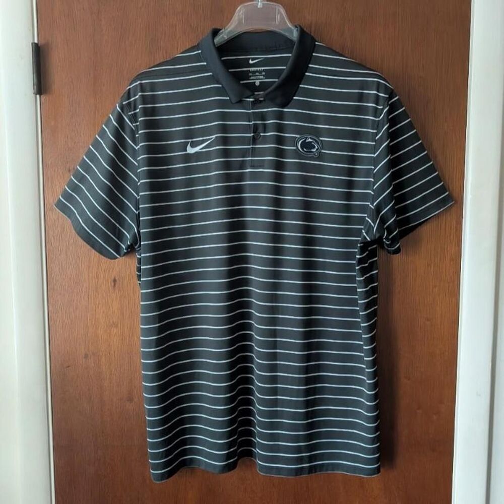 Nike Dri-Fit Penn State Striped Polo Shirt Men's Size XXL